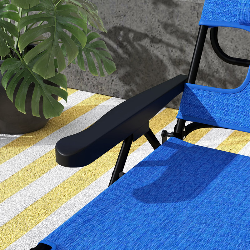 Chaise longue d'extérieur Shinice, Bleu très foncé