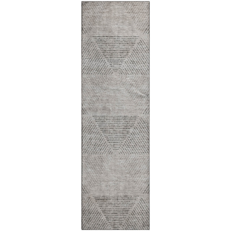 Premium Machine Washable Prisco Taupe Rug, Runner 2'3" x 7'6"