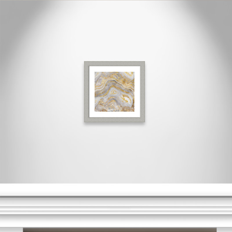 Agate Allure II - peinture encadrée, Encadrement argent brossé, H 18,5 po x l 18,5 po x P 1,25 po