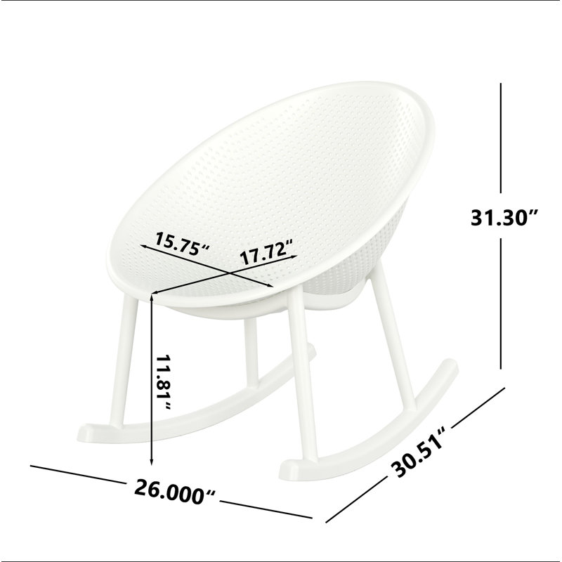 Chaise berçante Gable, Blanc