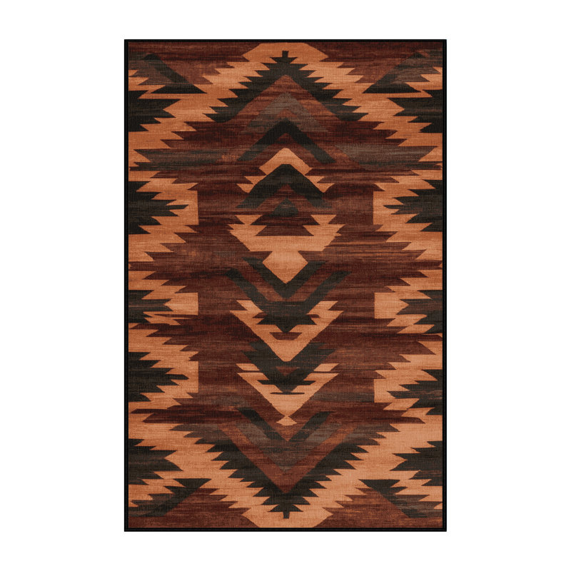 Tapis persan noir lavable à la machine, Rectangle 4pi x 6 pi