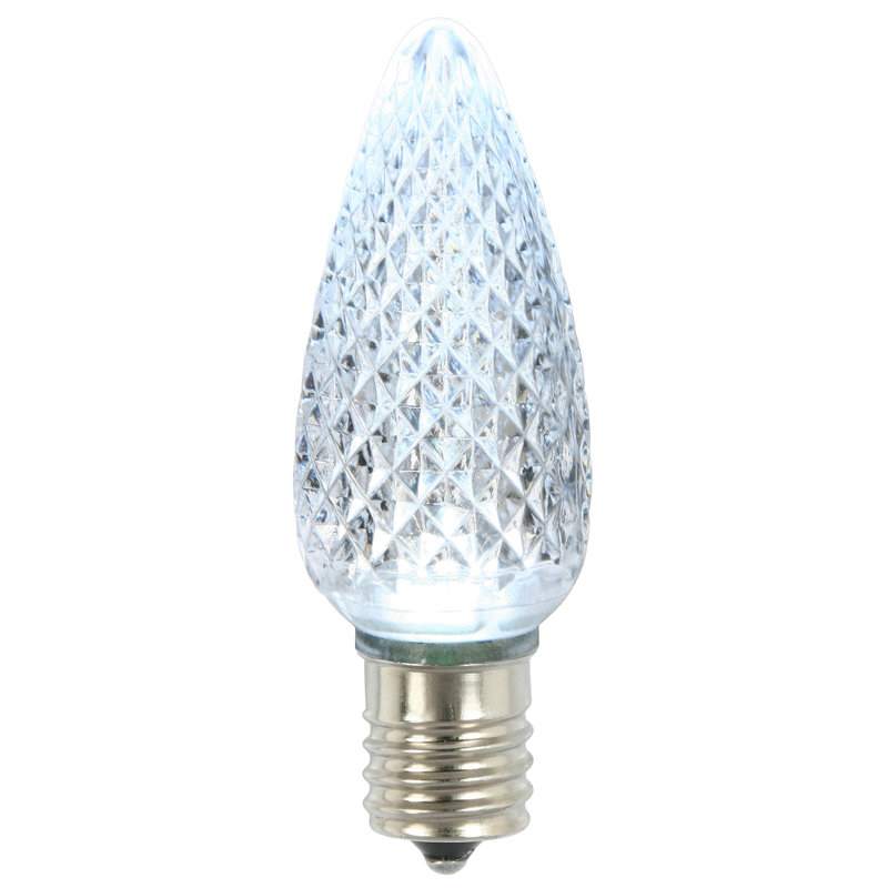 Vickerman C9 LED Cool White Faceted Twinkle  Replacement Bulb, 120V,  .96 Watts, 25 Bulbs Per Pack