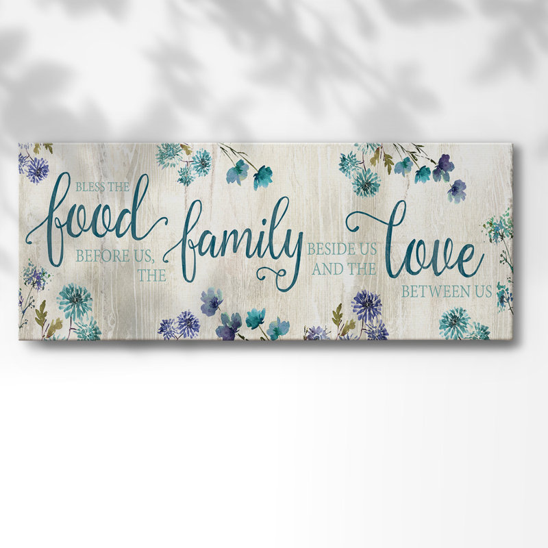 «Food Family Love», toile tendue avec châssis, H 8 po x l 20 po x P 1,5 po