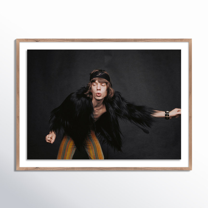 Rolling Stones Singer Print by Getty Images, Dark Brown Framed, 18" H x 24" W