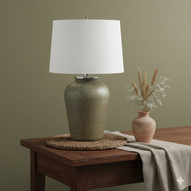 D18x28.5" Glass Table Lamp