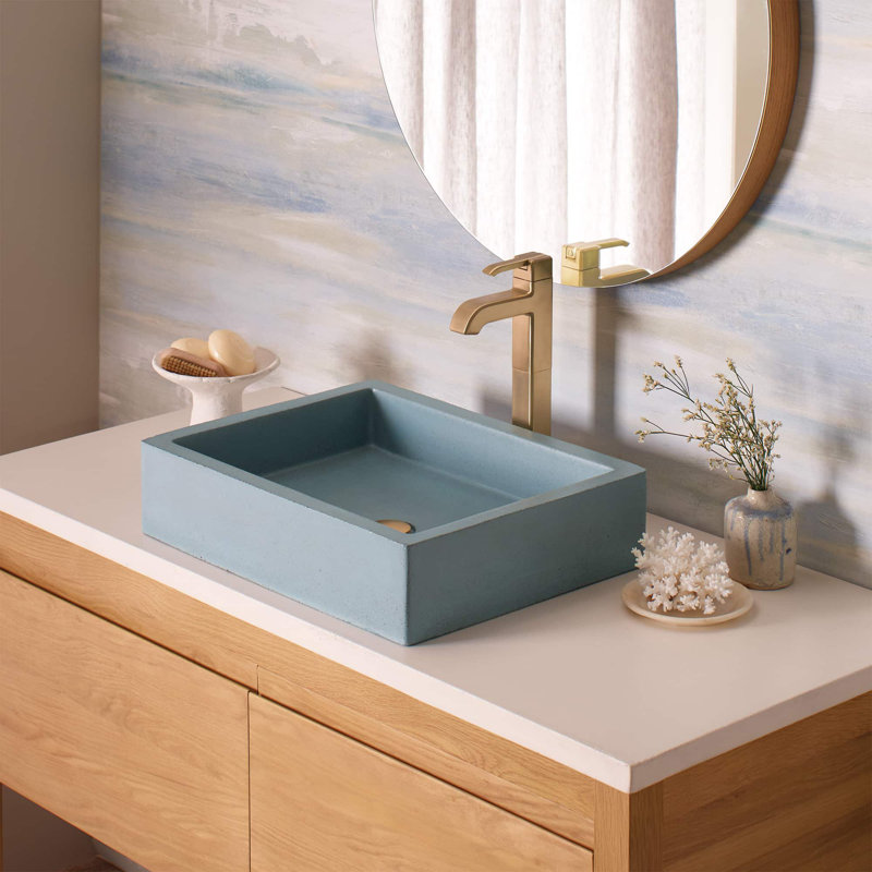 Nipomo Stone Handmade Rectangular Undermount Bathroom Sink, Sand