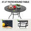 Ensemble de salle à manger 5 pièces pivotant pour l'extérieur, table de salle à manger ronde 41,4 po avec trou pour parasol et 4 chaises pivotantes en textilène