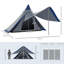 Tente de camping facile à installer avec porche pour 2 à 3 personnes - tente de randonnée bleue imperméable, calibre 2000 mm avec protection UV, sac de voyage compact inclus