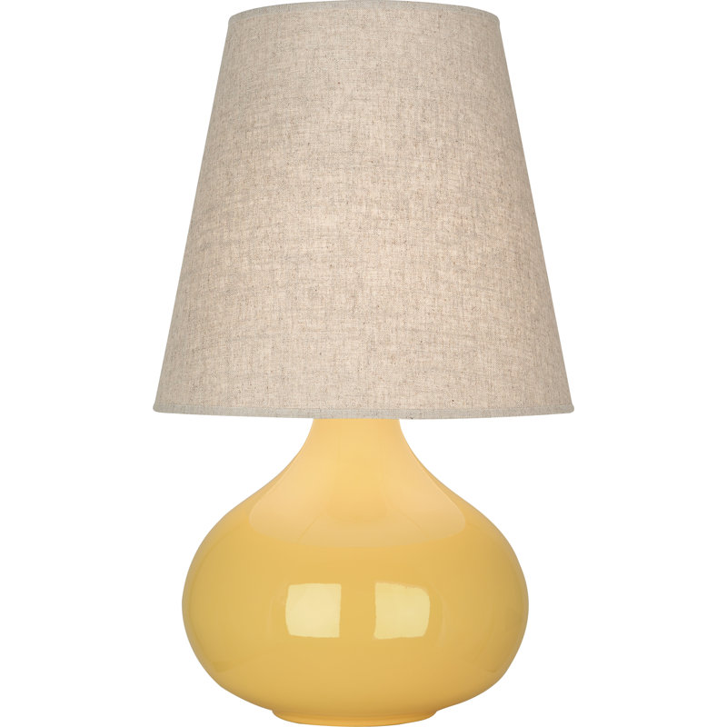 June 24" Table Lamp, Sunset Yellow, Buff Linen