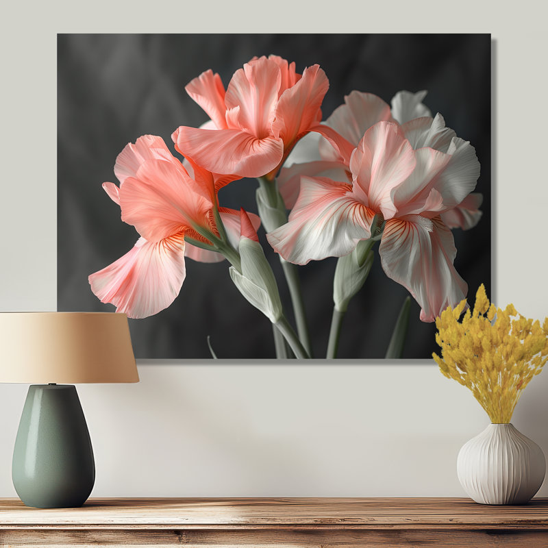 Rose, noir, jardin, glamour, iris - iris, art mural, Sans cadre, métal, H 24 po x l 32 po x P 1 po