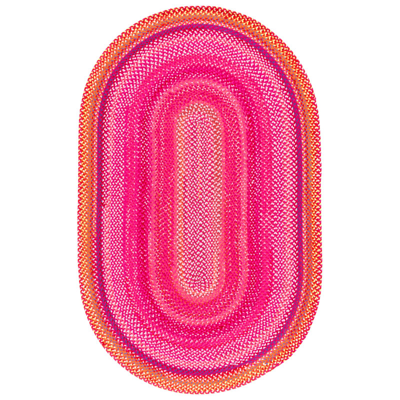 Anique Hand Woven Cotton Performance Abstract Rug, Oval 5' x 8'