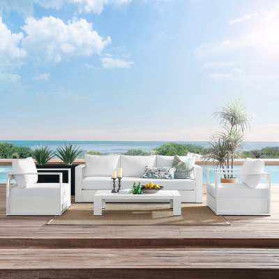 Modway Tahoe Outdoor Aluminum 4-piece Conversation Set with Coffee Table