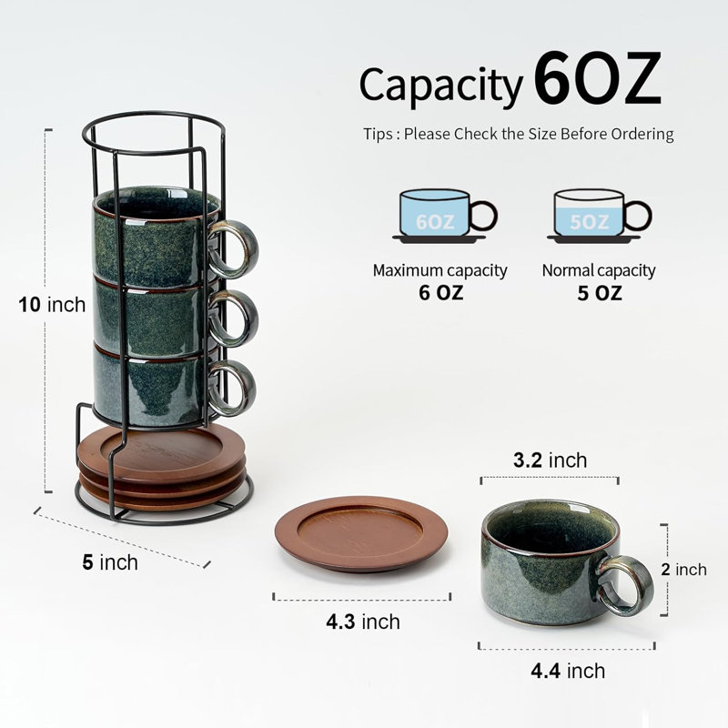 Stackable espresso cups