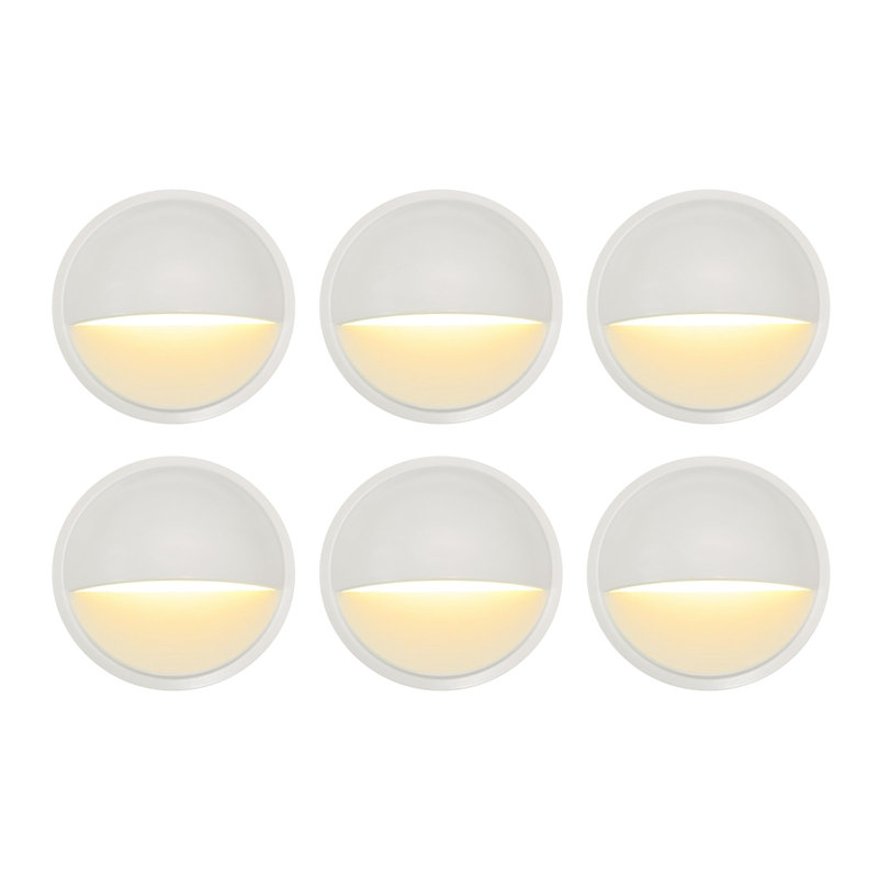 Paquet de 6 lumières d'extérieur à DEL pour paupières à basse tension pour l'extérieur, 2700 K, Blanc