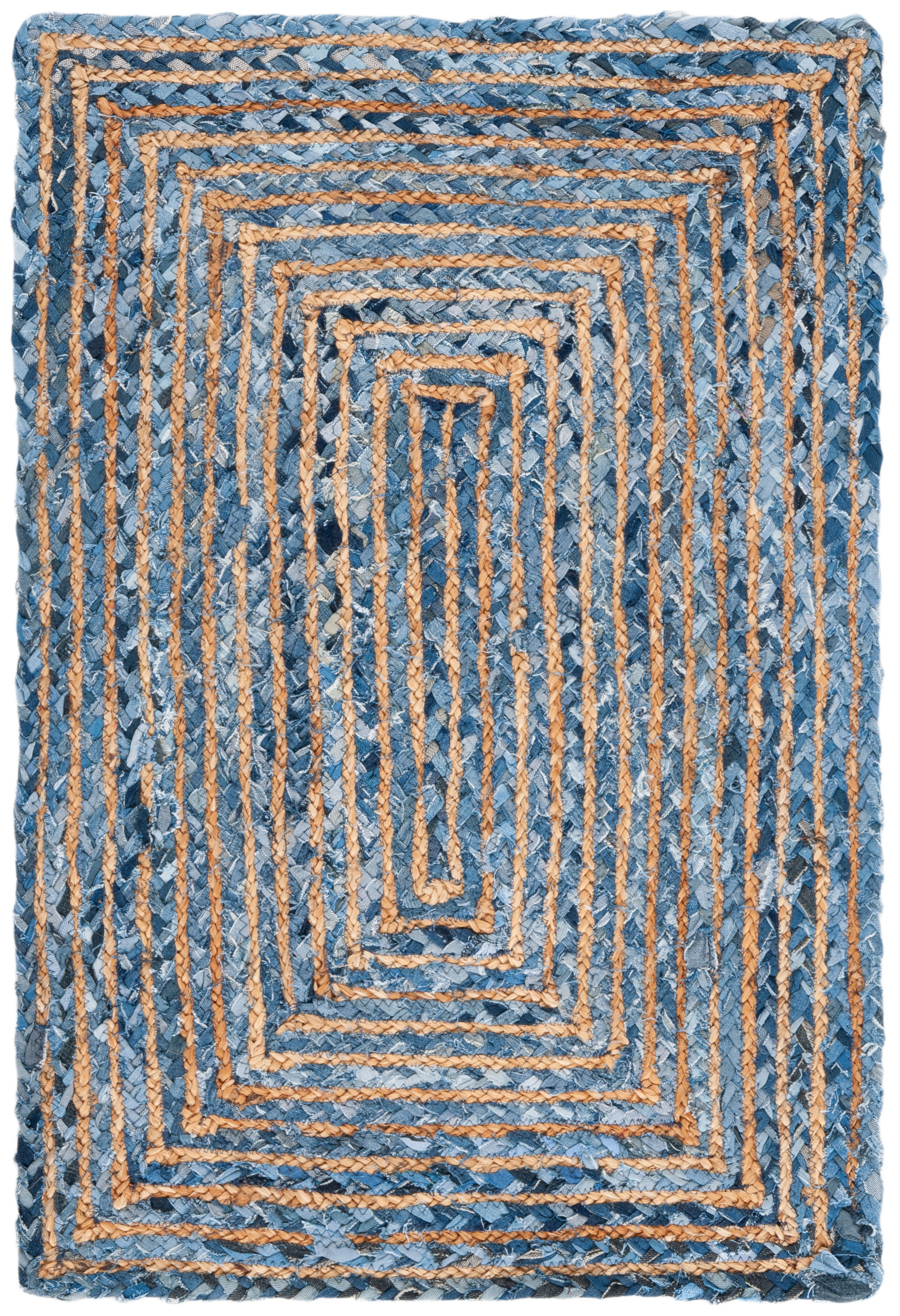 Demar Handmade Flatweave Blue/Natural Area Rug