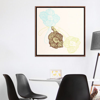 Fleurs (jaune et bleu) - impression d'art graphique