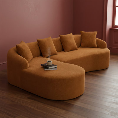 Bone-free L-shaped Sectional Sofa With Curved Recliner