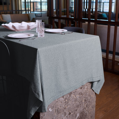 Brittany Hemstitch Woven Cotton Rich Tablecloth  52"x70" In Grey