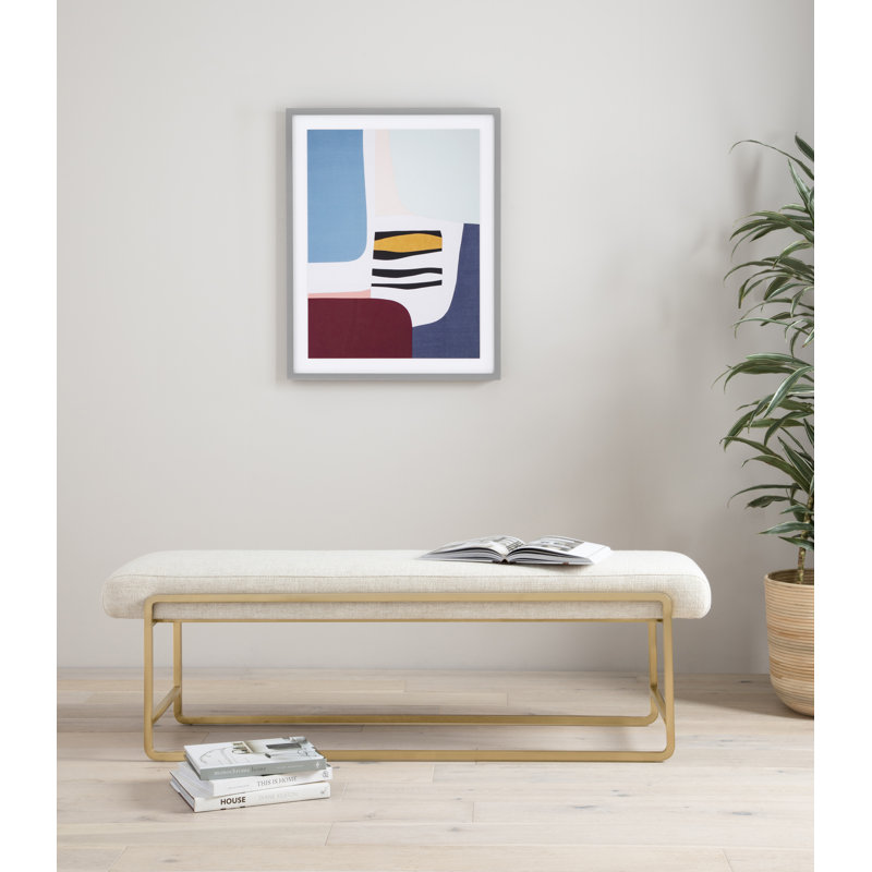 Sled Upholstered Bench, Thames Cream