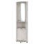 Armoire-bar à 3 tablettes en béton gris avec portes de rangement accessibles pour lit simple