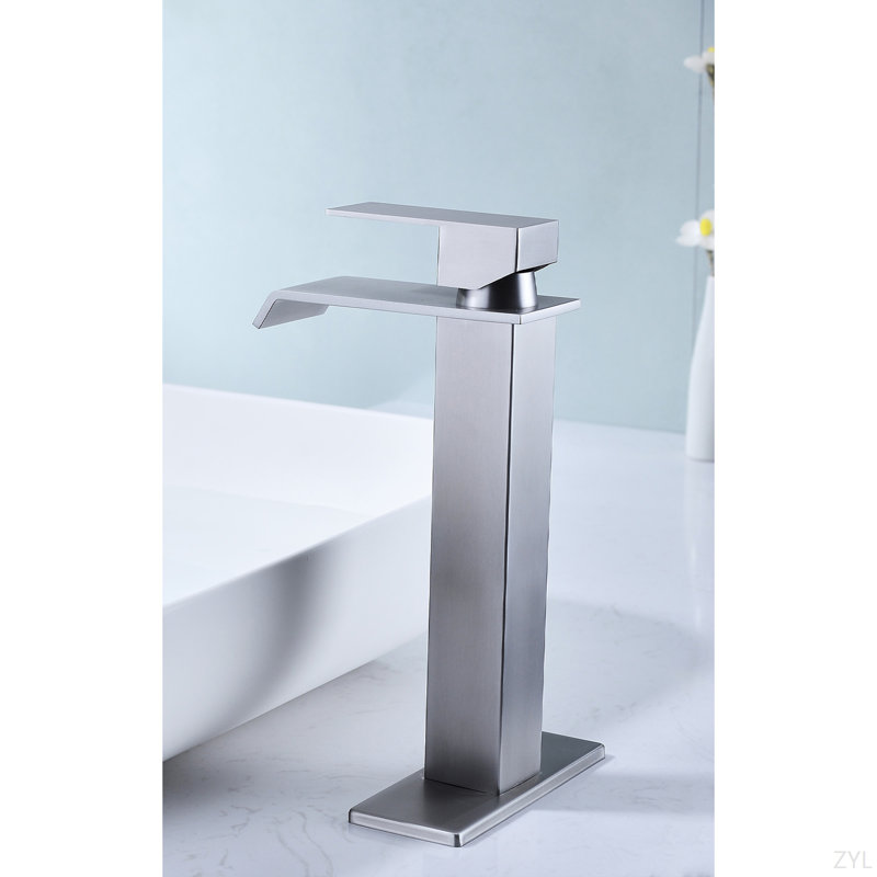 Waterfall Spout Single Handle Bathroom Sink Faucet