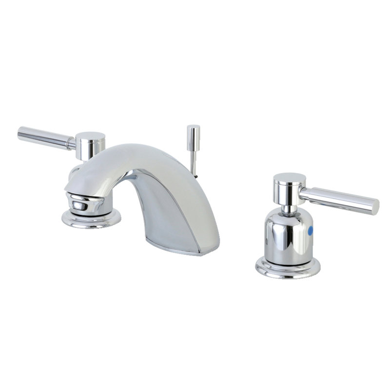 Kingston Brass Concord Two-Handle 3-Hole Deck Mount Widespread Bathroom Faucet with Retail Pop-Up Drain, Polished Chrome