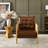 28.7'' W Top-grain Genuine Leather Accent Chair With Jute Rope Wrapped Arms-1012755208-1012755206