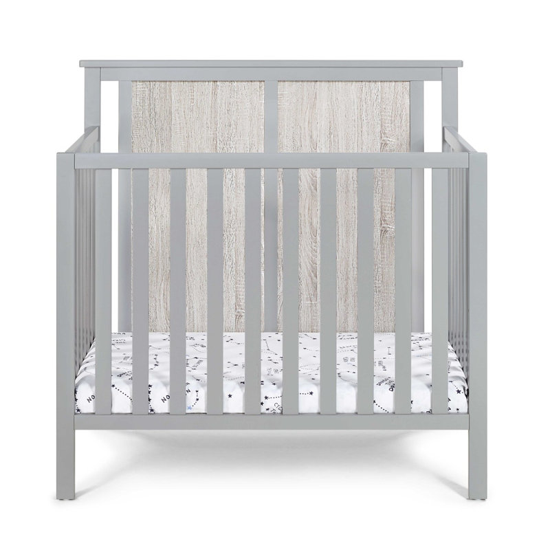 Mini lit de bébé avec surmatelas Connelly, Gris