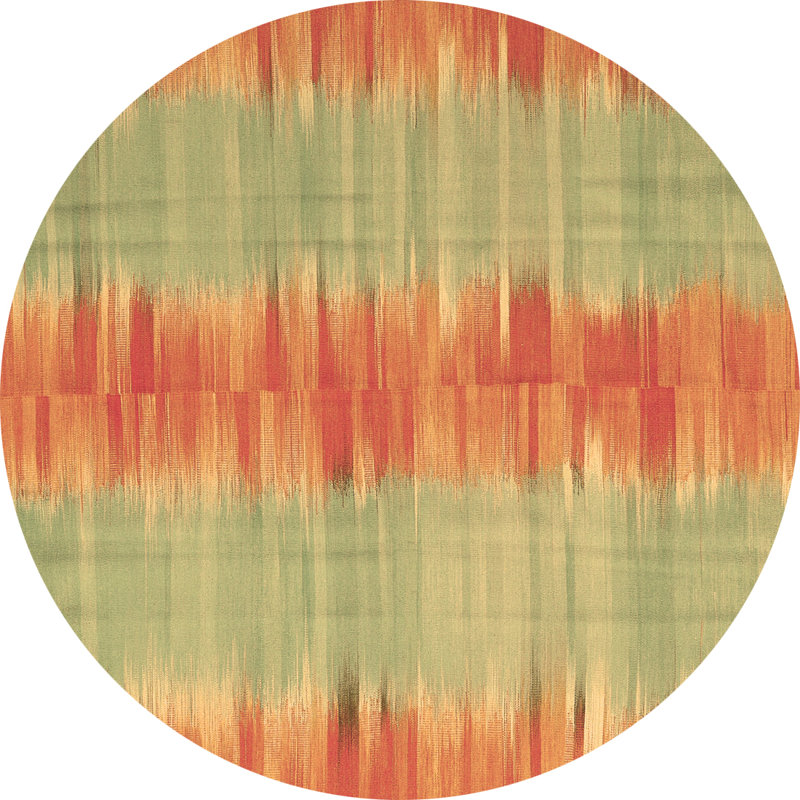 Washable Abstract Indoor Rug, Round 6'