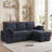 Latitude Run® 91.5 " Modern Shariff Reversible Chenille Upholstered Sleeper Sectional Sofa with Storage Chaise-1938120674