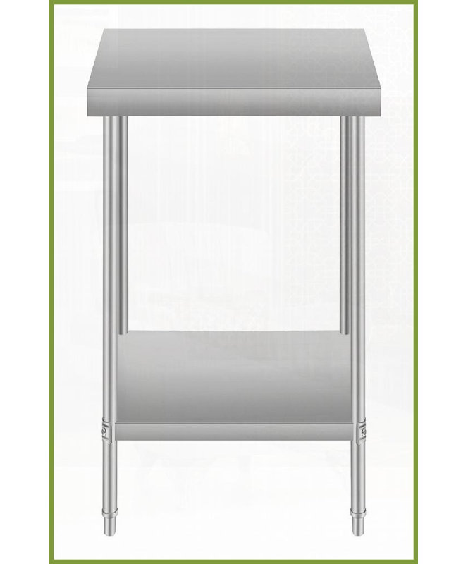 Table basse 24 x 24 pouces en acier inoxydable pour restaurant et amp; Maison, 32 pouces de hauteur, durable et amp; Facile à nettoyer