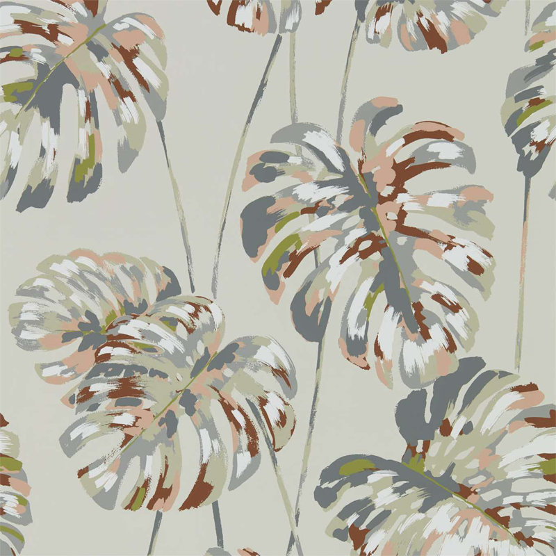 Kelapa Wallpaper, Charcoal/Blush