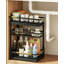 Ensemble de 2 organisateurs de rangement coulissants sous évier à 3 niveaux, organisateur de tablettes coulissantes, solution de rangement pour armoires de cuisine et de salle de bain