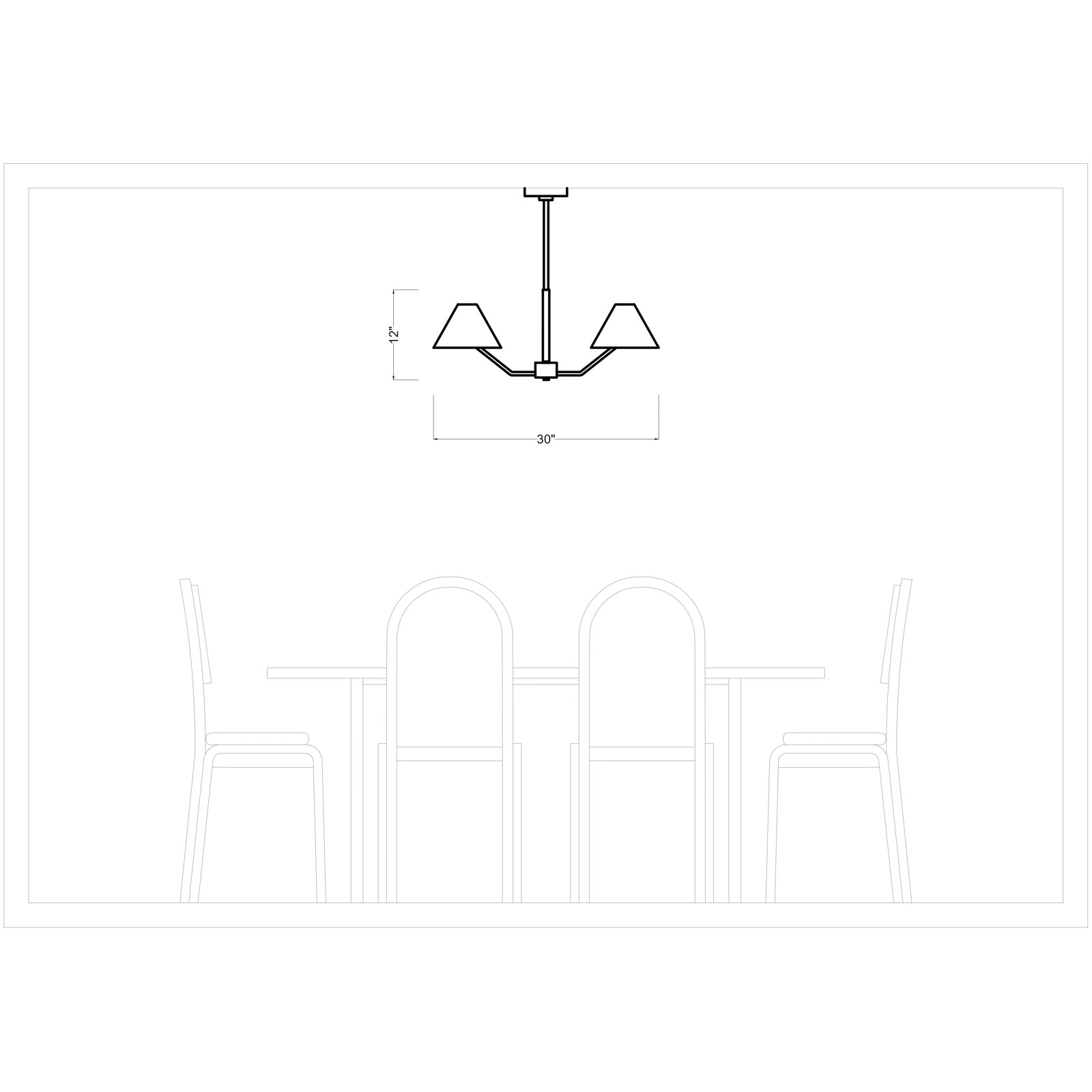 5-Light Chandelier, Midnight Black