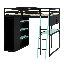 Lit mezzanine en bois-223592805