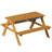 Takuo Convertible Wooden Sand and Water Table for your Toddlers Outdoor Playset Featuring 2 Play Box and a Removable Top that Transforms into Kids Picnic Table - Teak Stained