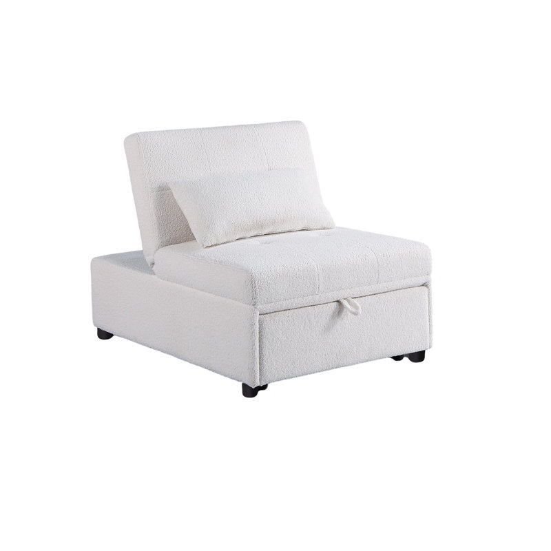 Canapé-lit moderne en tissu Sherpa