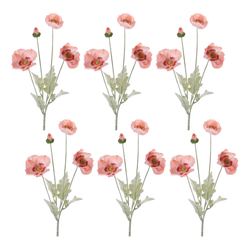 Poppy Floral Spray, Pink