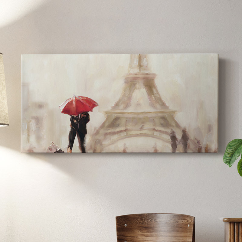 Paris Moment - Toile tendue avec châssis - Prêt à accrocher, H 16 po x l 32 po