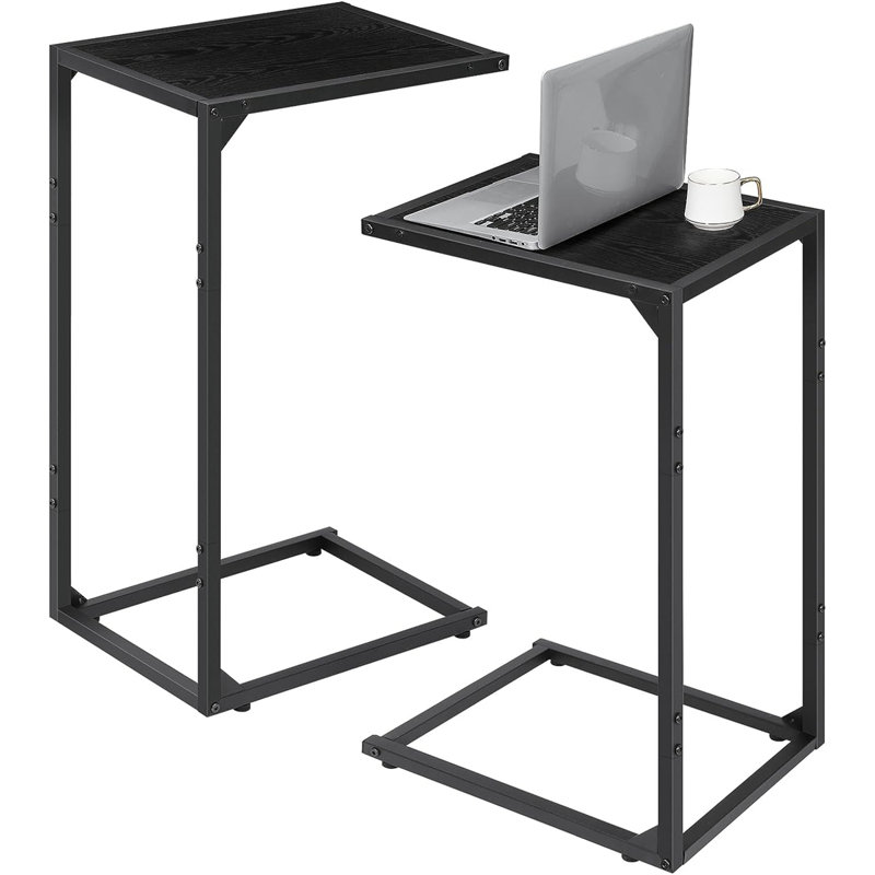 Ensemble de tables de bout Throncliffe de 27,2 po de hauteur, Noir, Noir