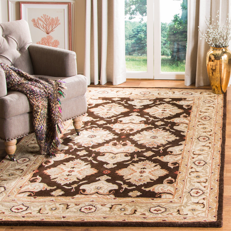 Tapis en laine touffeté à la main Balthrop, Tapis de couloir 2 pi 3 po x 8 pi