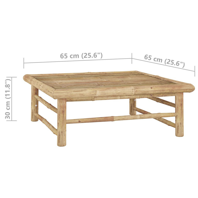 Forsan Square Bamboo Outdoor Coffee Table , 65cm cm W 65cm cm D