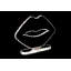 Enseigne en cristal à DEL avec base en acier inoxydable Lips 14 po