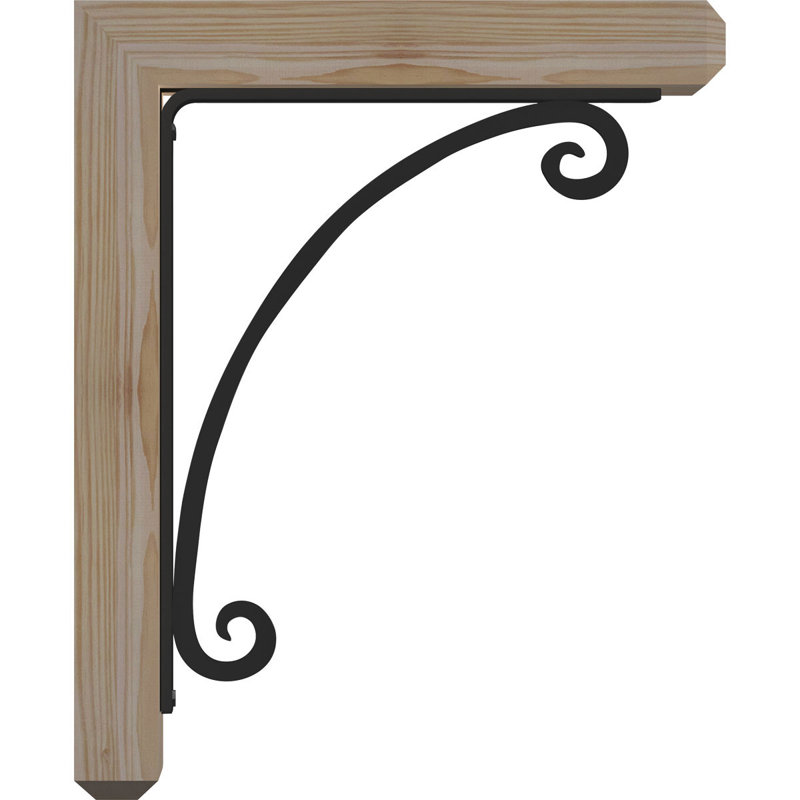 Support à fer simple 8 po Legacy, H 12 po x P 9 1/2 po, Sapin de Douglas de l 3 1/2 po x T 2 po (lisse)