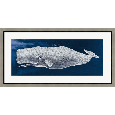 «Whale On Blue» par Wild Apple Portfolio, art mural encadré