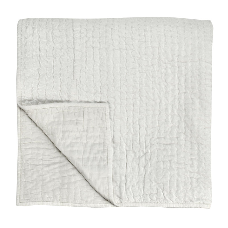 Velvet Quilt, King Quilt, Ivory