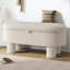 Banc de rangement moderne avec compartiment caché et pieds cylindriques stables-727496113