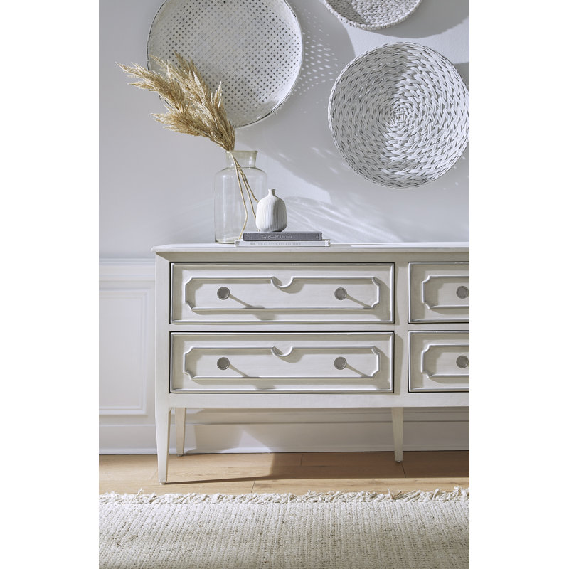 Camille 4 - Drawer Dresser, Linen/Pewter