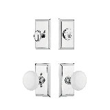 Nostalgic Warehouse Studio Entry Set with White Porcelain Knob
