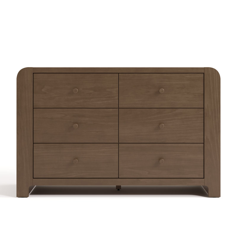 Commode 6 tiroirs avec bibliothèque Read-With-Me, Hazelnut